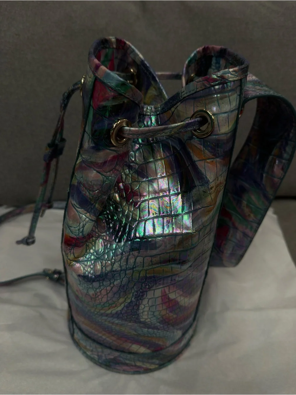 Brahmin Iridescent Multicolor Backpack with Matching Wallet
